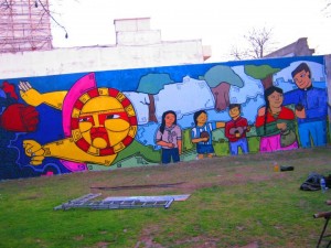 mural realizado por Red Sudacas, ubicado en Homero y Ramon L. Falcon 
